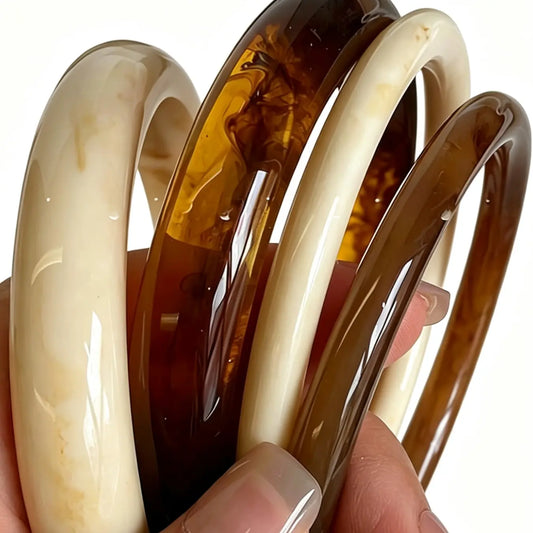 Acrylic Bangles Bracelets for Women, Irregular Shapes Acrylic Resin Fashionable Chunky Bangles, Geometric Fashions, Thick Statement Bangle Jewelry Set, Stacked Design Bracelets