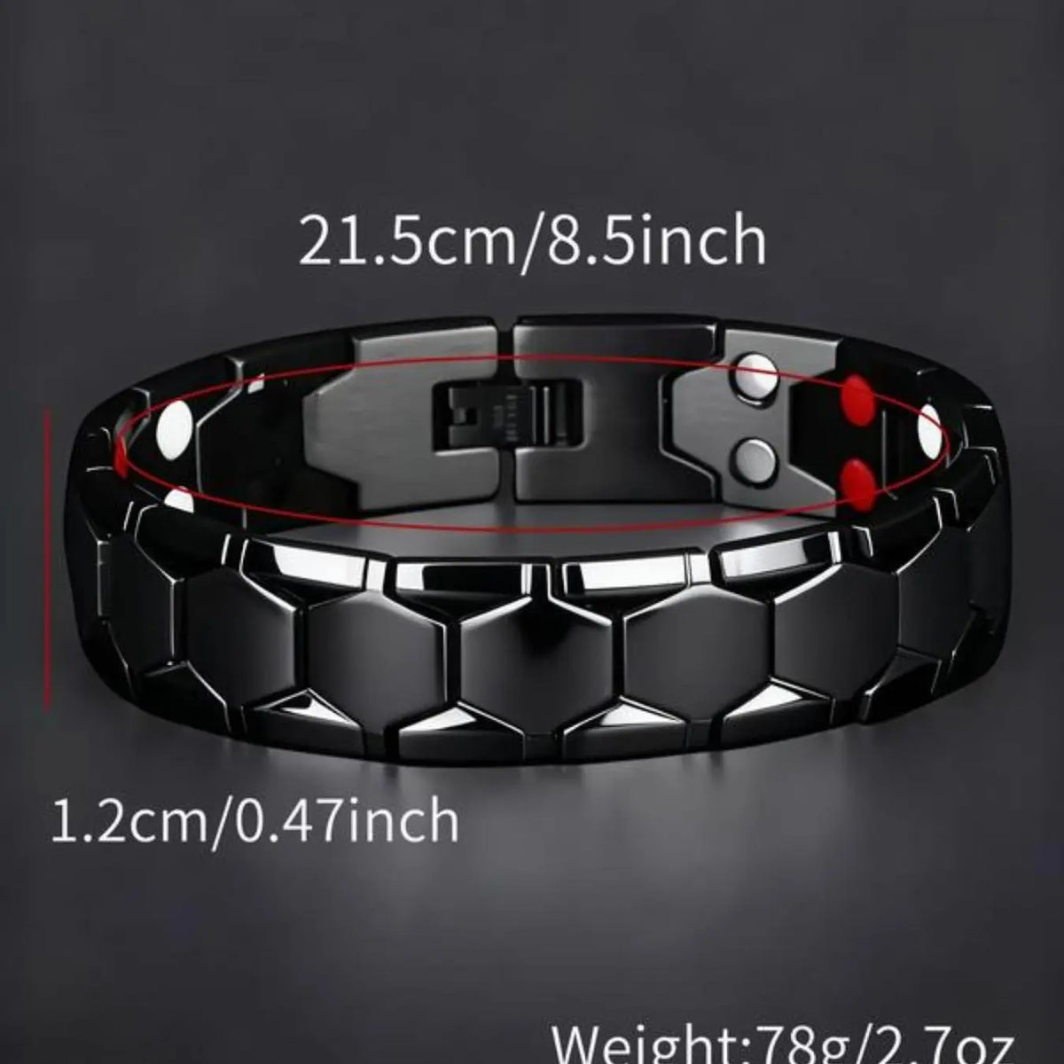 Copper Magnetic Bracelet Energy Men Women, 7.8in Alloy Chain Bracelet Bangle Fashionable Bangle, Link Bracelets for Men & Women, Punk Style l ,Trendy All-match & Exquisite Jewelry for Birthday Gift