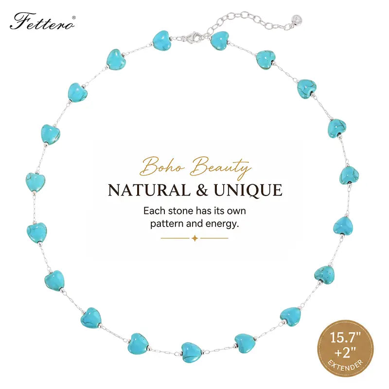 Women's  Handmade Brass (Copper Base) Turquoise Beaded Choker Necklace - Gold-Plated for Luxe Look Boho Southwestern Jewelry, Adjustable Comfort-Fit Female Accessory, Summer Beach Gift for Women