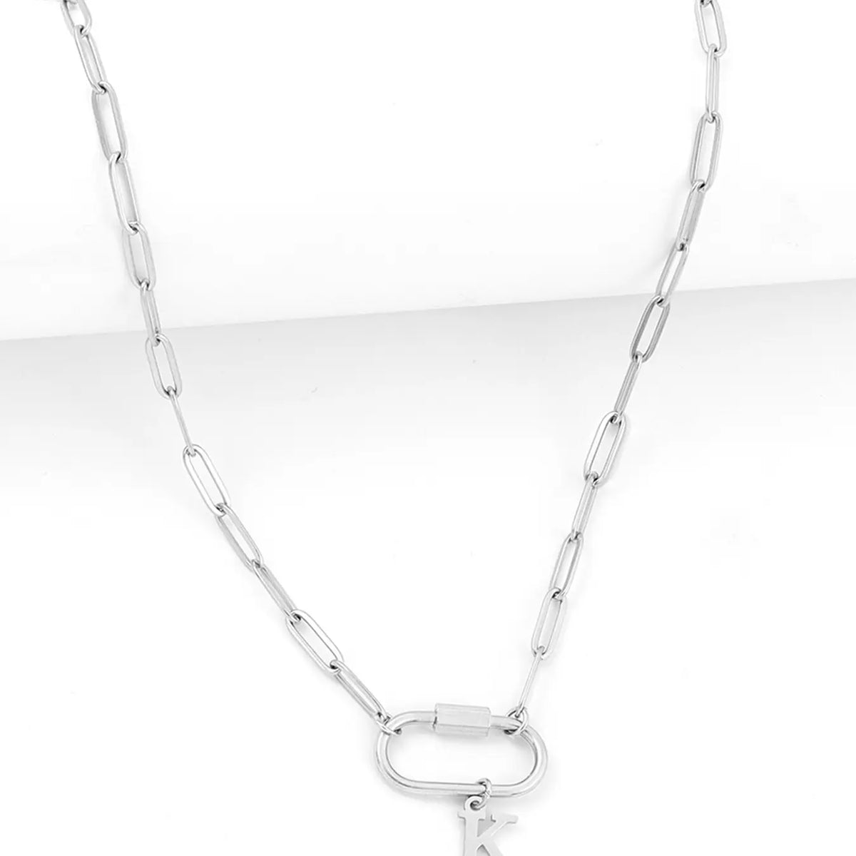 Women's Letter Pendant Necklace, Initial Letter Necklace, Initial Necklace Jewelry, Classic Silver Color Stainless Steel Chain, Non Tarnish, Casual Style Necklaces, All Seasons Wear, No Choking Hazard