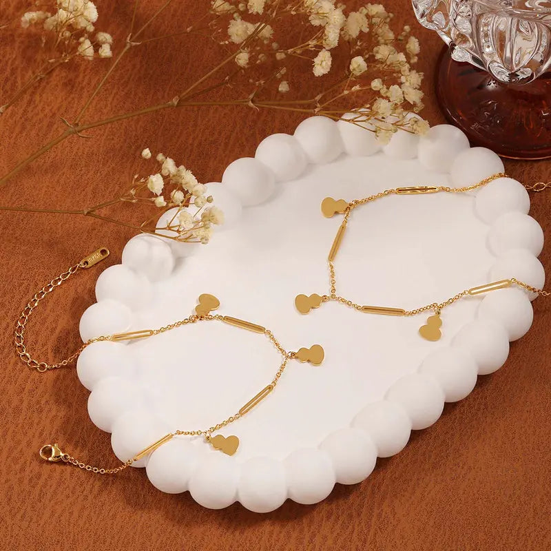 [Holiday Gift Limited-Time Event] Women's Niche Simple Temperament Gourd Anklet - Fashionable Personalized High-End Artificial Gemstone Foot Ornament Charm, Jewelry Accessory