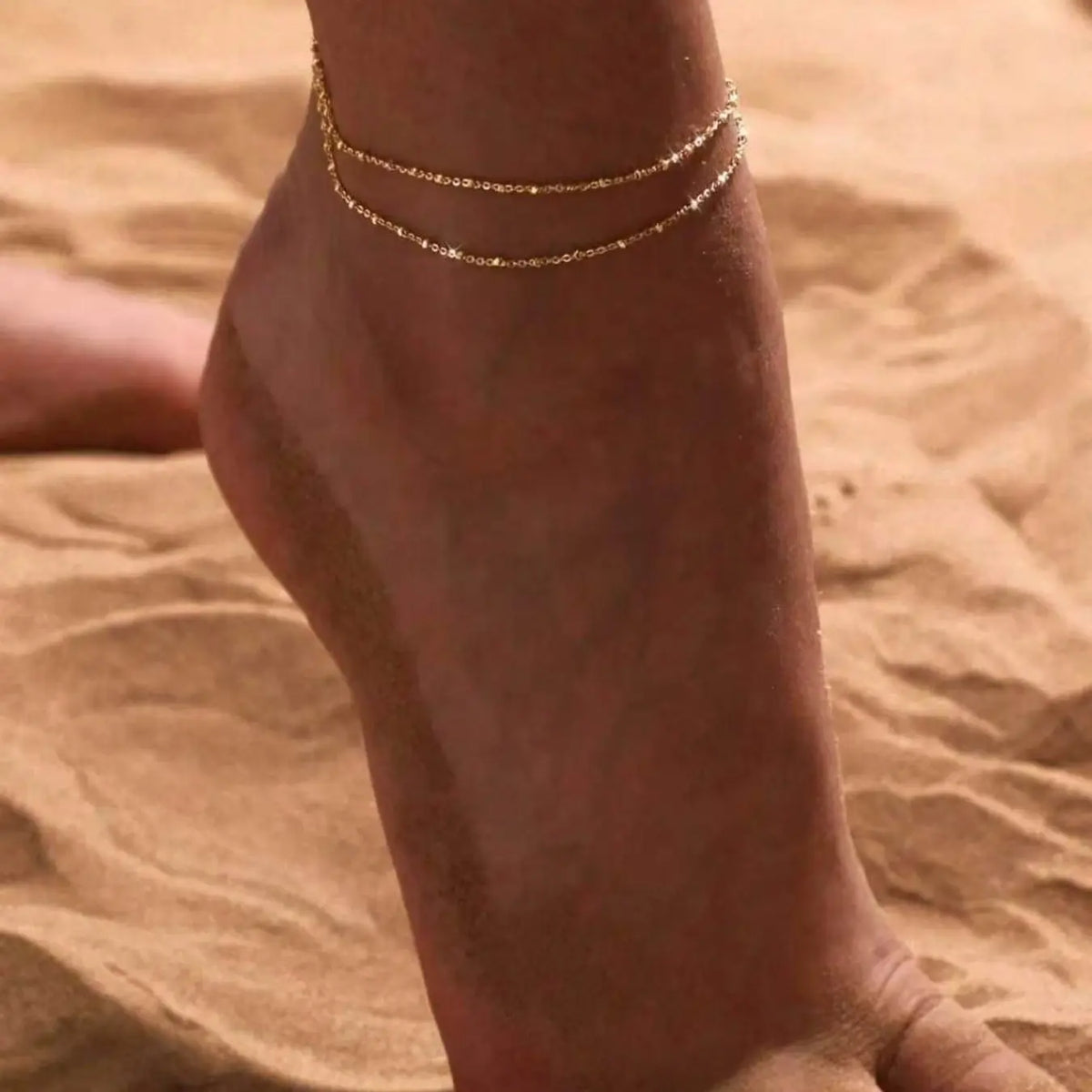 Minimalist Waterproof Stainless Steel Bead Accent Anklet, Foot Jewelry, Wearable Jewelry, Romantic Gift for Girlfriend, Perfect for Beach, Party & Daily Wear