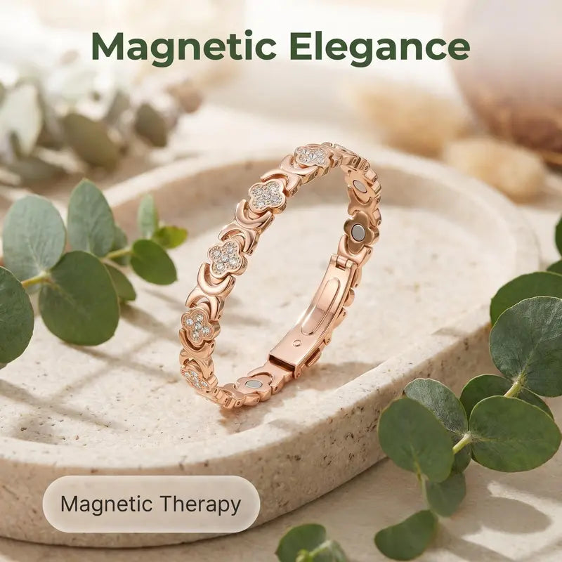 Women's 99.9% Pure Copper Magnetic Stretchable Bracelet - 3500 Gauss Powerful Magnets, Stackable Elastic Bangle, Exquisite Trendy Jewelry for Women, Copper Metal Bracelet Stacks for Birthday-Anniversary Gifting