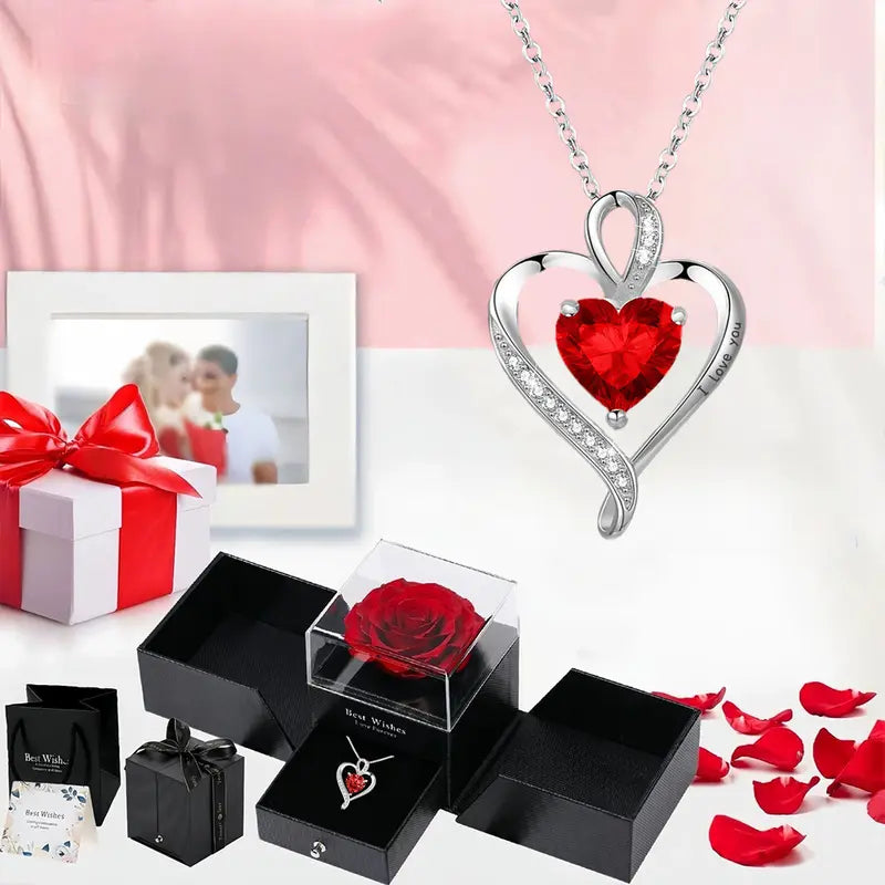 Fashionable Jewelry Rotating Sunflower Pendant Necklace Set, Flower Necklaces with Exquisite Chain & Gift Box, Thoughtful Present for Women for Birthday Mother's Day Daily Wear