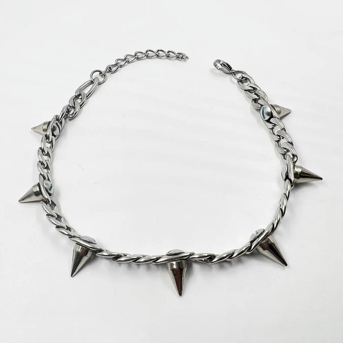 Hip-hop Rock Studded Stainless Steel Non Fading Statement Necklace for Men and Women, Vintage Punk Party Street Style Necklace, Chain Necklaces, Chains Necklace