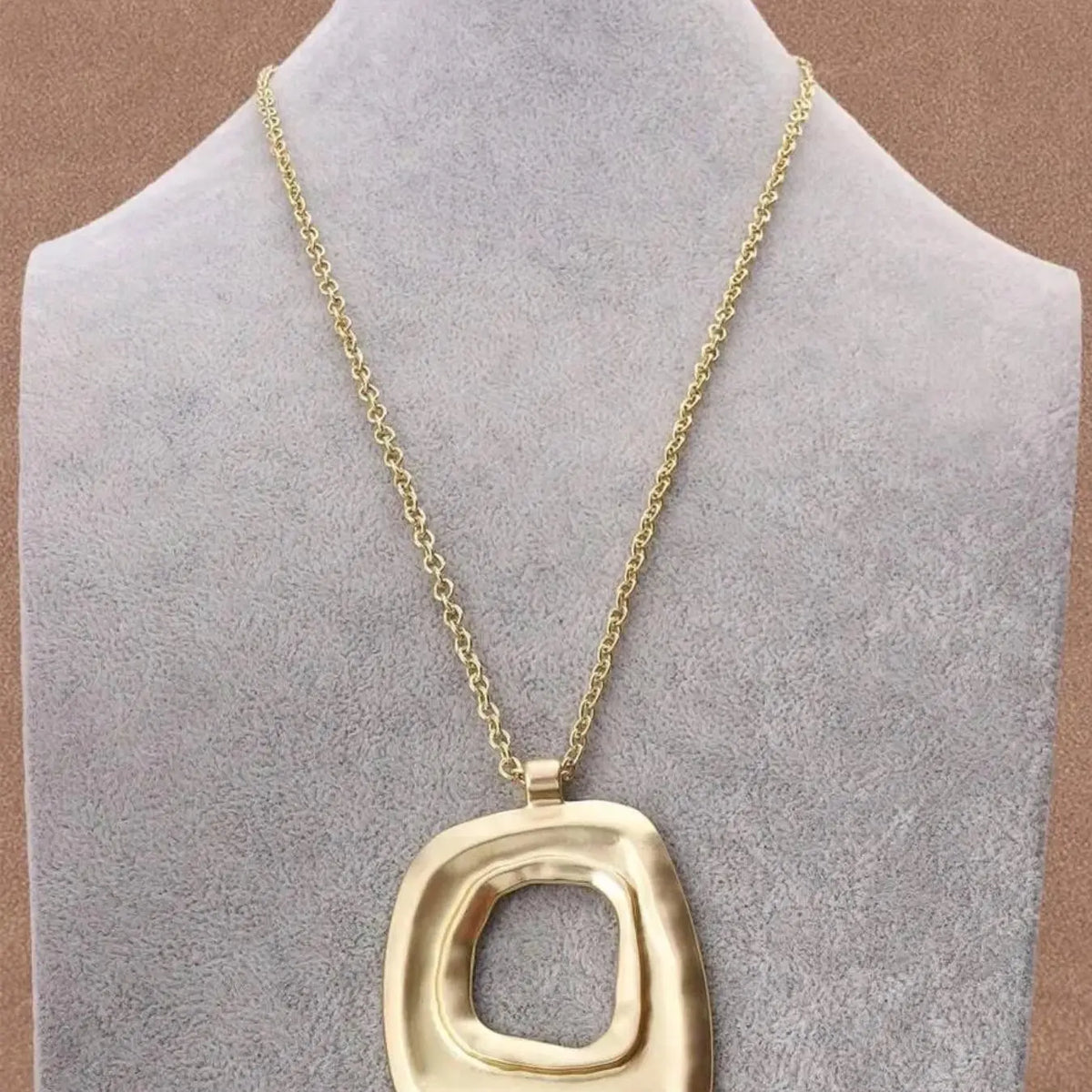 Boho Style Pendant Necklace, Large Open Design Fashionable Jewelry Accessories, Stylish Fashion Accessory, Perfect for Daily Wear & Party, Metal Chain Necklace