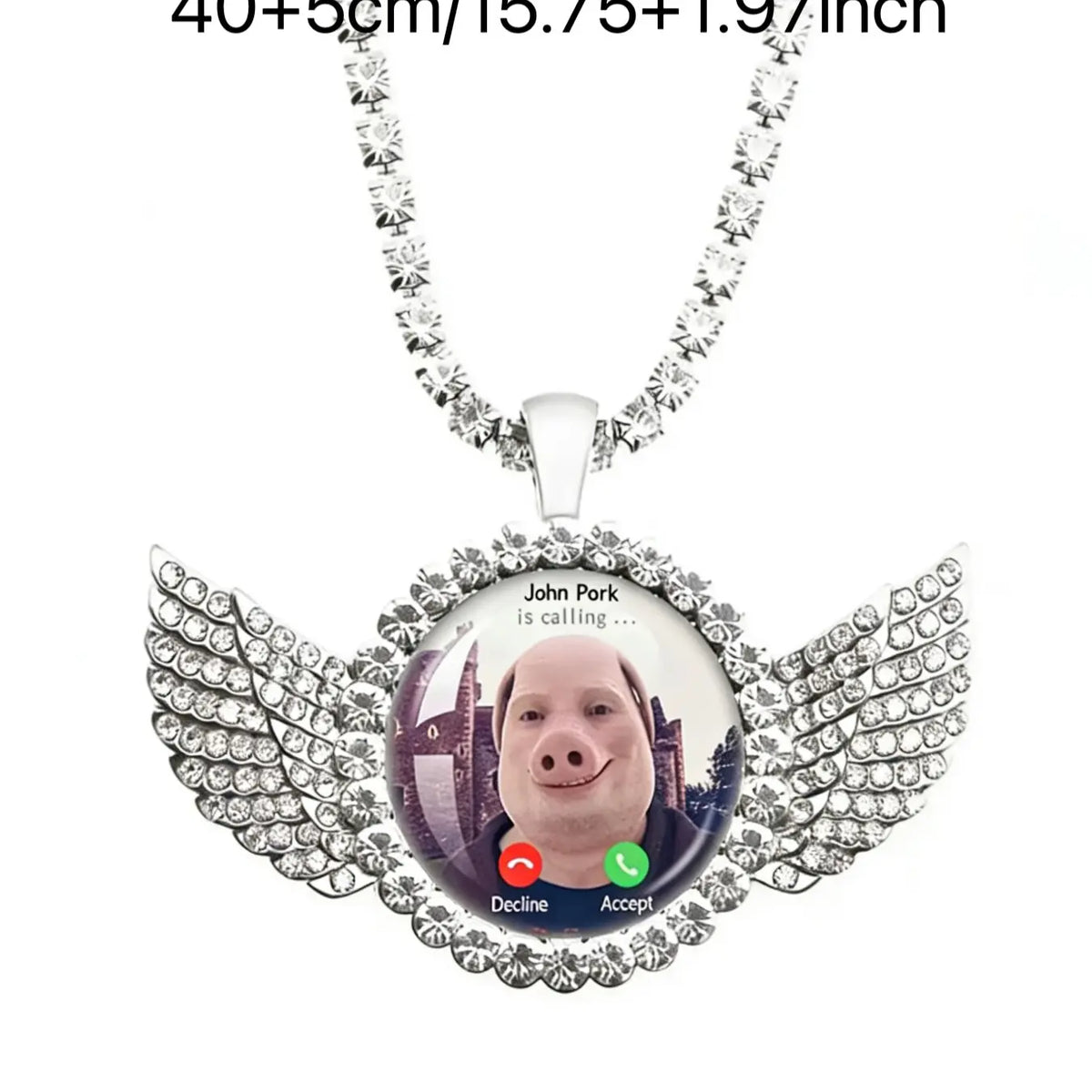John Pork Calling Necklace, Funny Pig Theme Meme Pendant, Trendy Chain Necklaces Jewelry Gift for Pig Lovers, Dainty Fashion Jewelry, Wearable Jewelry, Casual Trendy Jewelry, Elegant Alloy Accessory