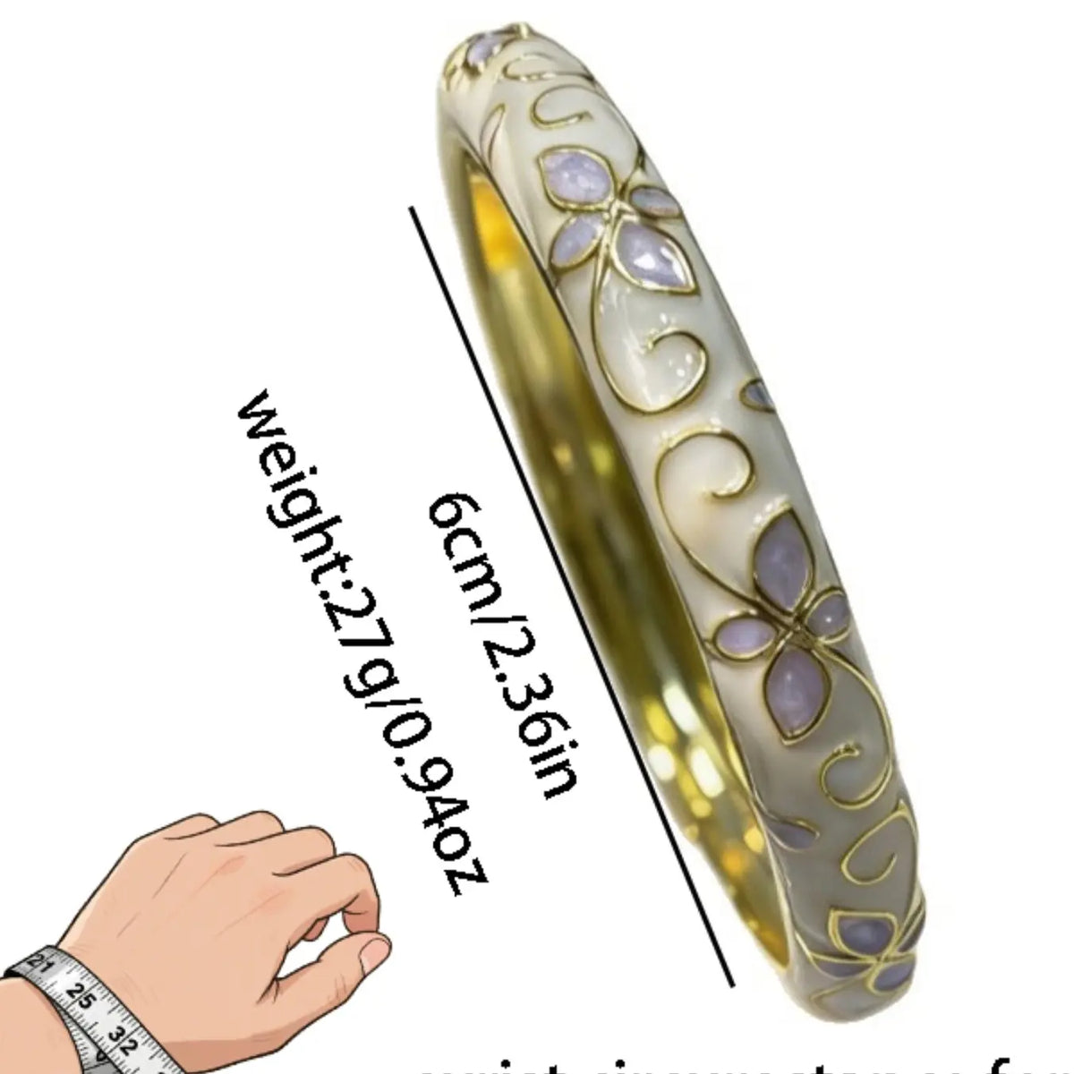 2026 Enamel Flower Geometric Bangle Bracelet, Sweet High-End Daily Wear Jewelry for Women, Fashionable Elegant Bangle Bangles