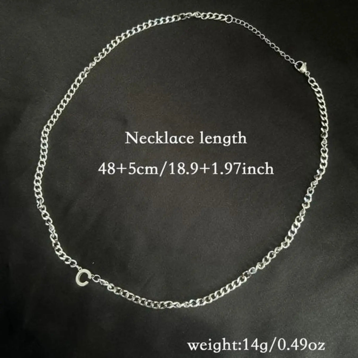 Men's Letter Cuban Necklace, Stainless Steel, Silver Color Letters A-Z Pendant, Chain Design, Personalized Gift for Men, Initial Necklaces