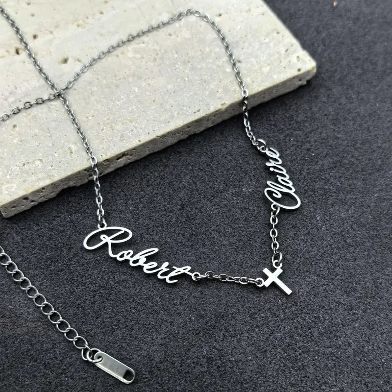 AS030 Personalized Custom Multiple Name Necklaces Stainless Steel Couple Name Necklaces Family Gifts For Mother's Day