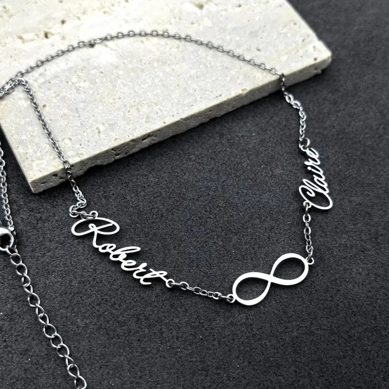 AS030 Personalized Custom Multiple Name Necklaces Stainless Steel Couple Name Necklaces Family Gifts For Mother's Day
