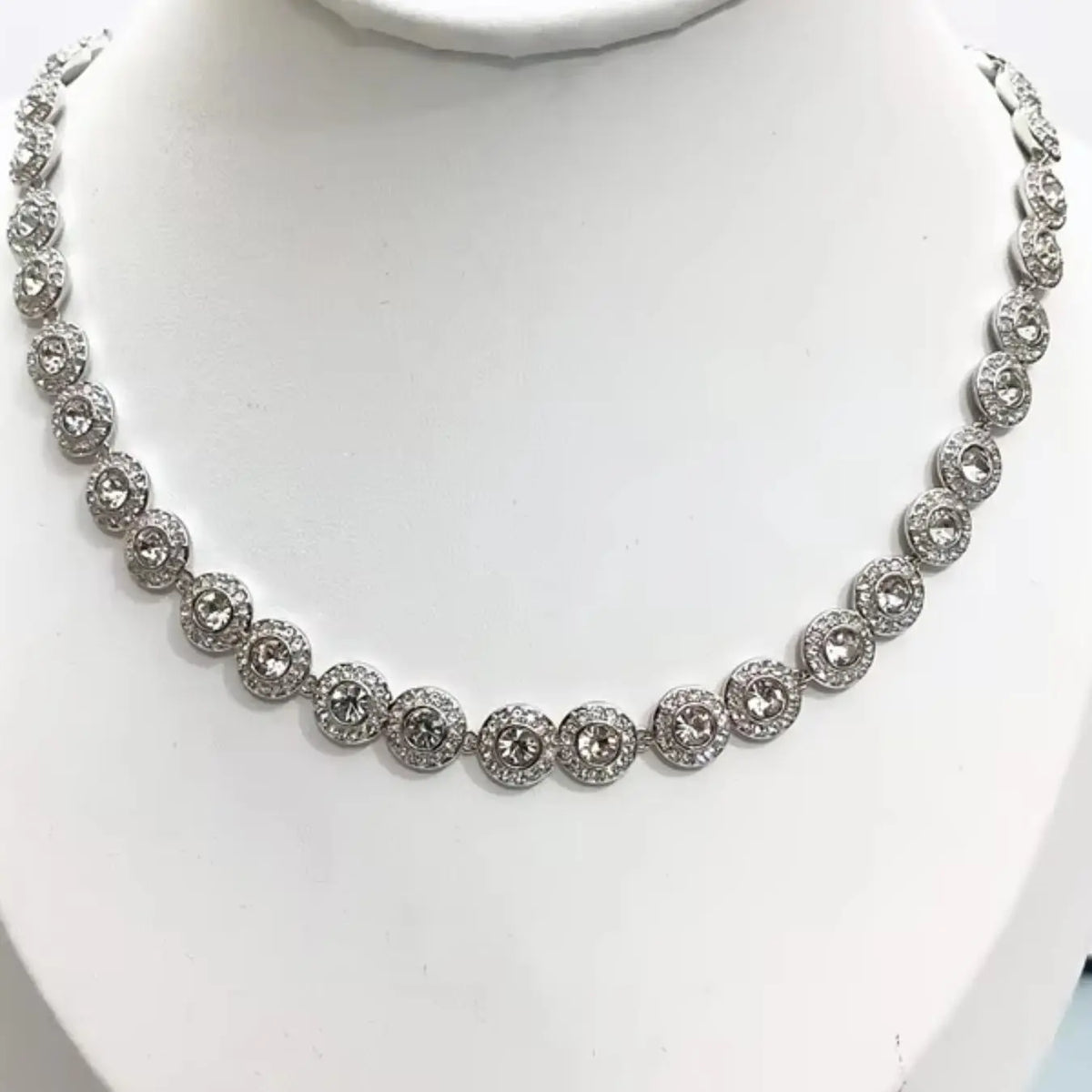 Elegant Tennis Chain Necklace, Sparkling Rhinestone Adjustable Choker, Fashionable chain decorated, Fashion Jewelry for Parties and Daily Wear, Daily Clothing Decor, Trendy All-match & Exquisite Jewelry for Birthday Gifts, Rhinestone Decorated Necklace