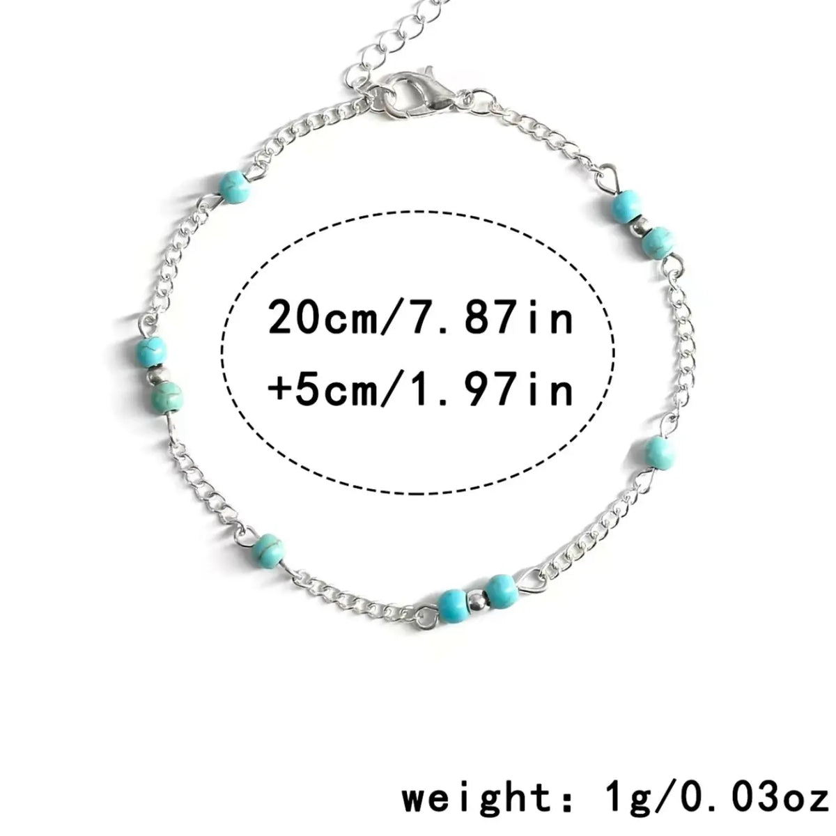 Ankle Bracelets for Women Boho Anklet Waterproof Turquoise Anklets Link Chain Non Tarnish, Dainty Anklet Bracelets Adjustable Summer Beach Foot Jewelry Elegant Accessory Trendy Jewelry