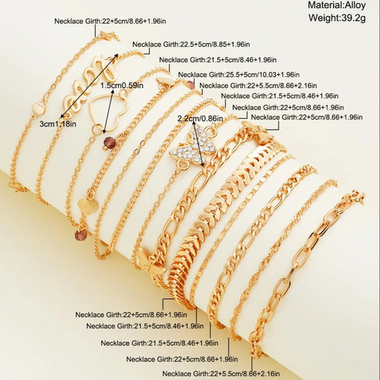 Women's Elegant Butterfly & Heart & Letter Design Adjustable Anklet, Fashion Rhinestones Decor Jewelry for Party, Daily Decor, Trendy All-match, Elegant Fashion Accessories & Exquisite Jewelry for Gift, Elegant Accessory