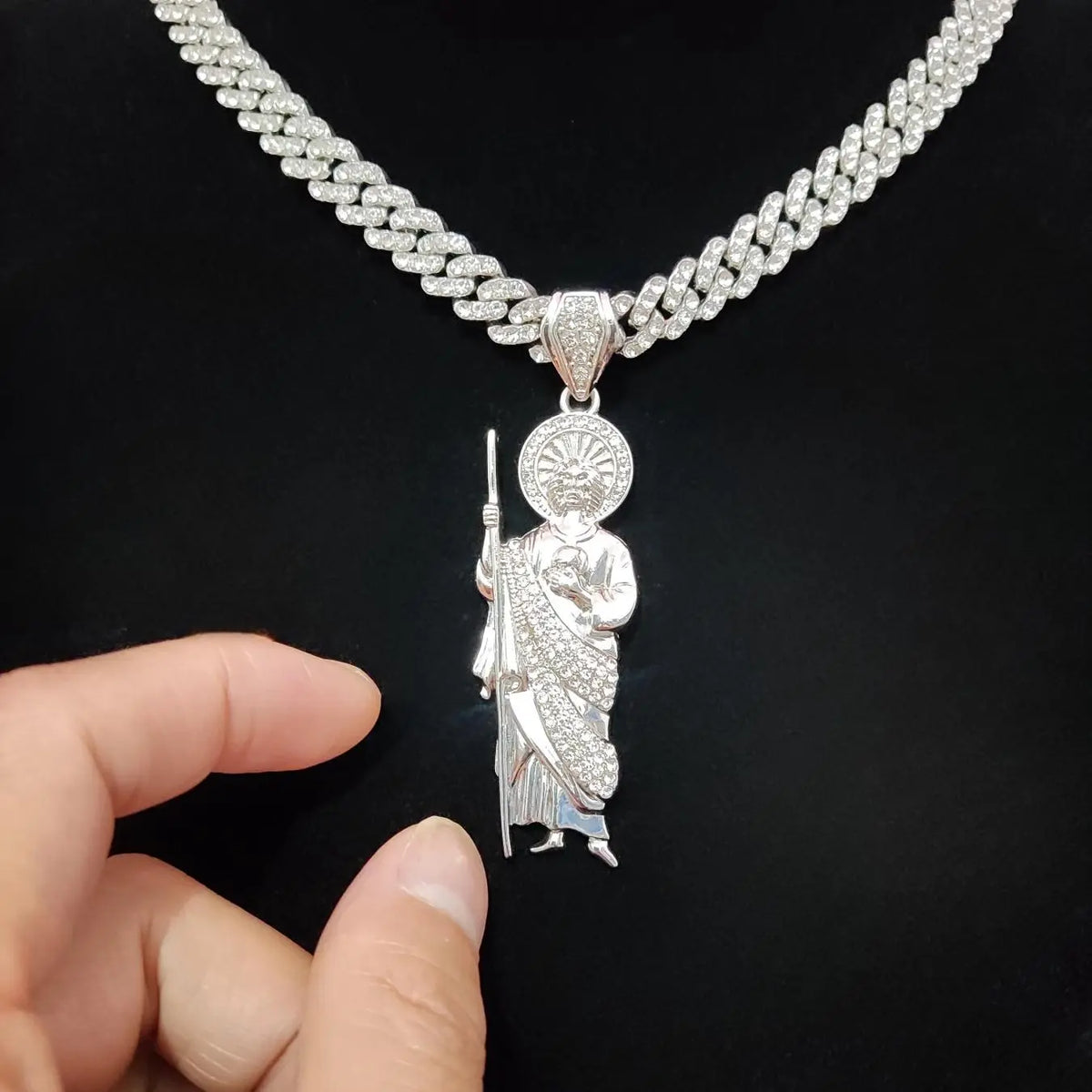 Unisex Street Style Glittering Fashion, True Beauty Necklace, Punk Charm Necklace for Summer & Party, Daily Decor, Trendy Exquisite Luxury Jewelry as a Birthday Gift, Bling Stylish Accessory, Fashion Cool Accessories, Cuban Link Necklace