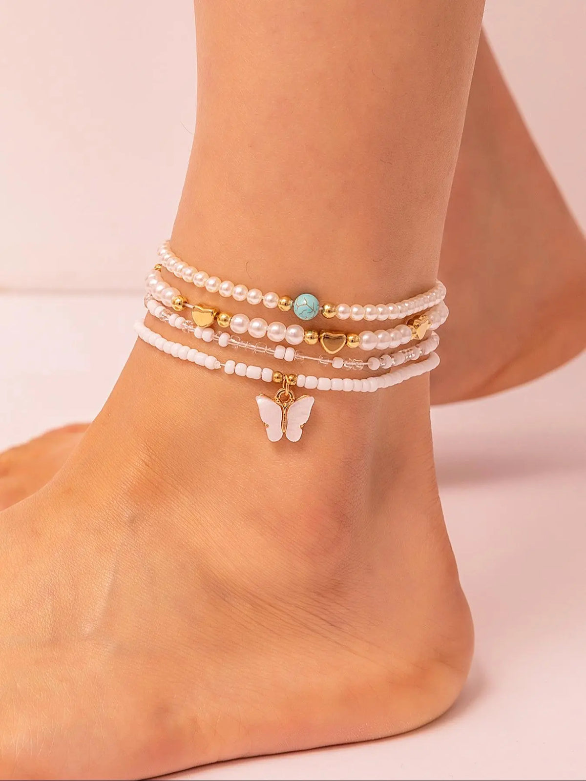 Cute Butterfly Design Anklet, Fashionable Jewelry for Girls, Boho Style Jewelry for Party, Daily Clothing Decor, Trendy All-match & Exquisite Jewelry for Gift, Trendy Fashionable Accessories