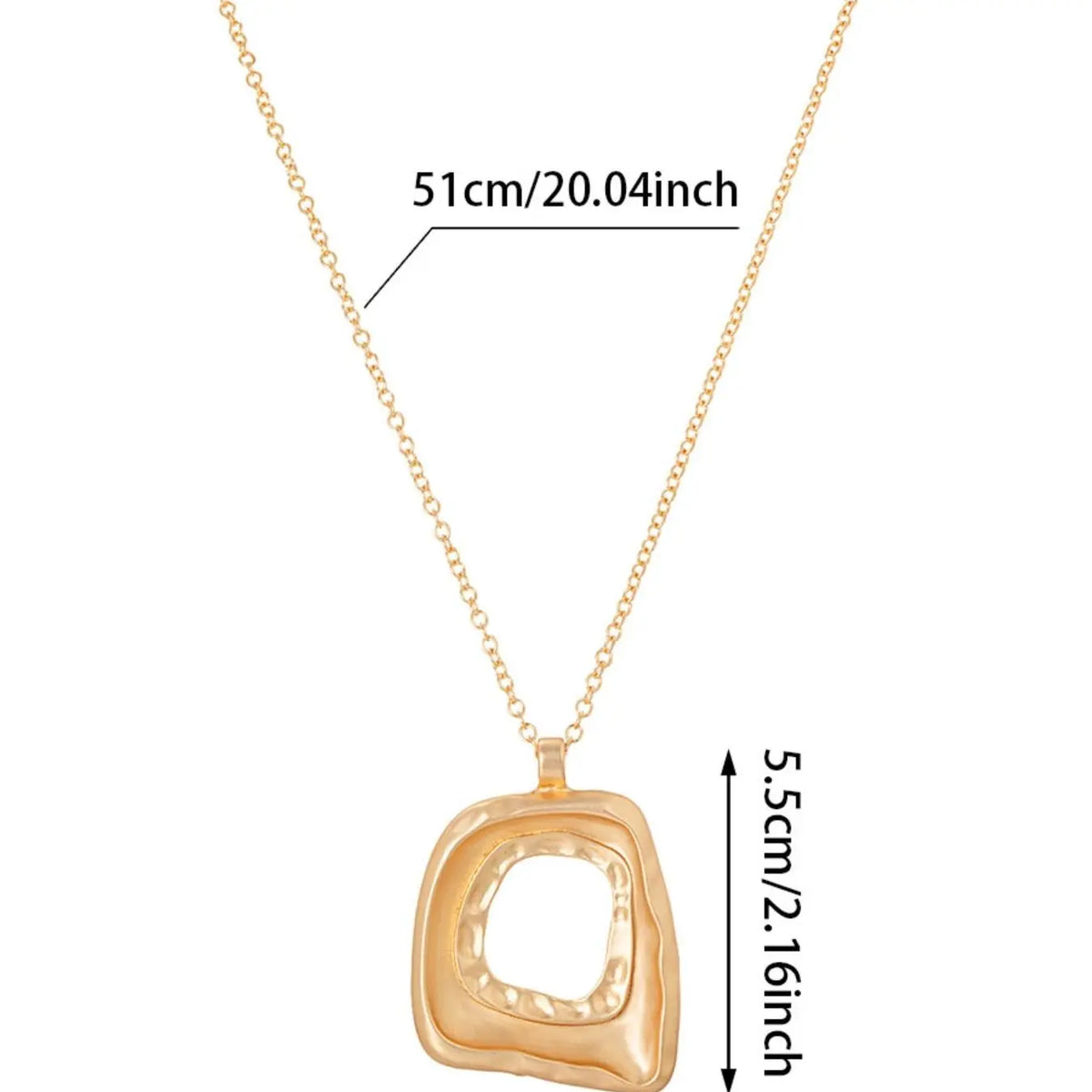 Boho Style Pendant Necklace, Large Open Design Fashionable Jewelry Accessories, Stylish Fashion Accessory, Perfect for Daily Wear & Party, Metal Chain Necklace