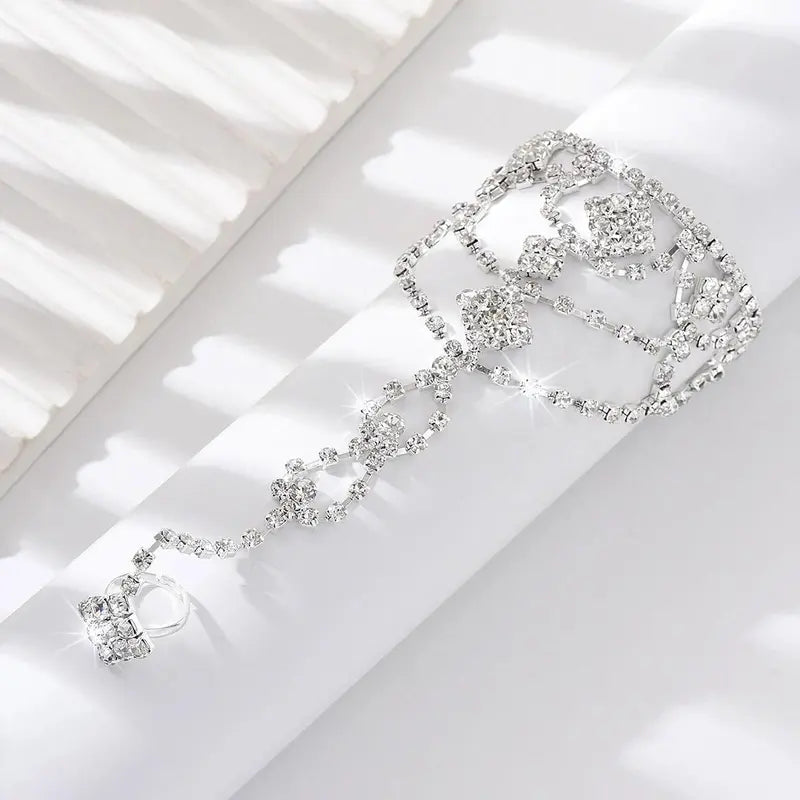 Fashionable design, super sparkling multi-layer geometric ankle chain, jewelry accessories, high-end first accessories for women