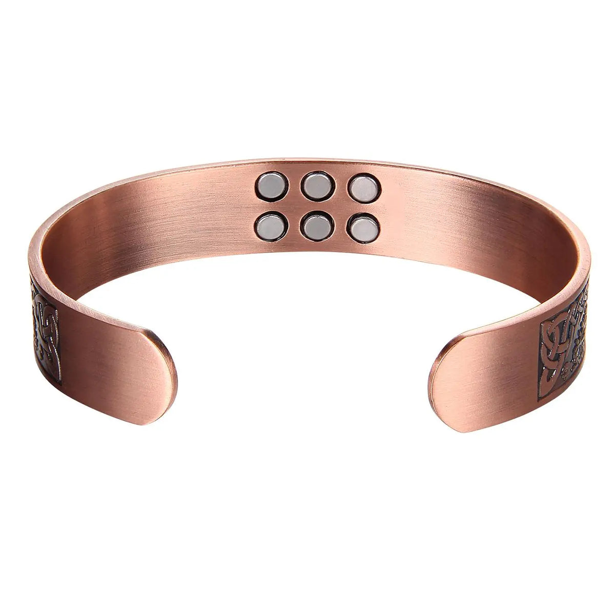 Men's Vintage Tree of Life Copper Cuff Bracelet, Adjustable Magnetic Bangle Jewelry for Everyday and Party Wear, Trendy Bangles