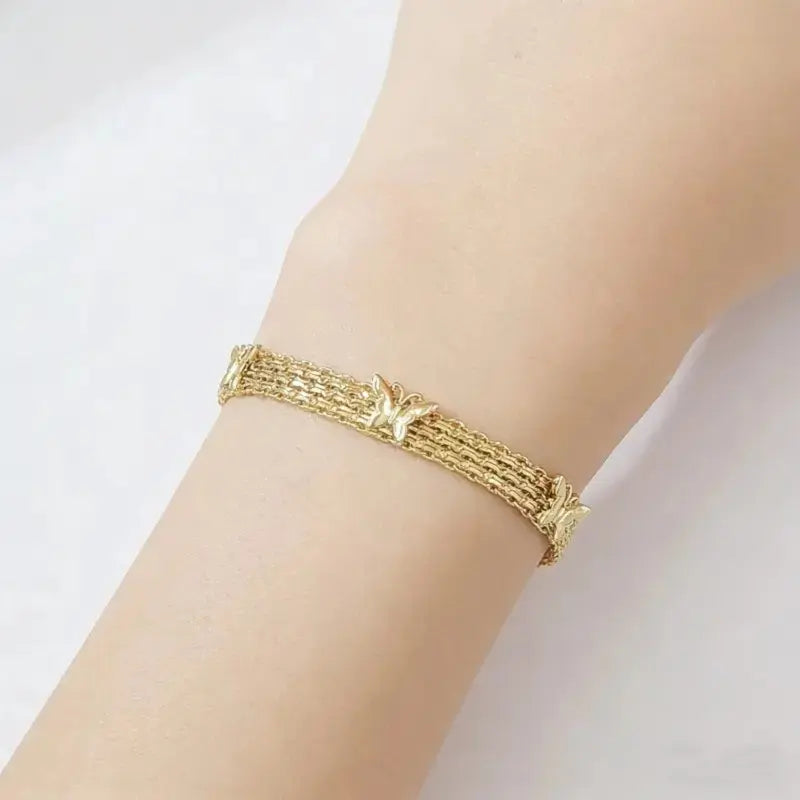 【SummerWins】Chic Butterfly Bracelet for Women Trendy Dainty Chain Wrist Ornament Elegant Statement Jewelry Lovely Friendship Birthday Gift for Best Friends