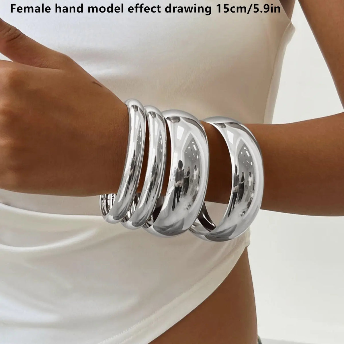 Women Punk Style Zinc Alloy Bangles Bracelets Set, Bracelet Combination Set, Stackable Bangle Bracelets, 4-Piece Retro Simple Design Fashionable Jewelry Accessories Gift, Daily Wear Fashion Accessory, Bracelet Sets